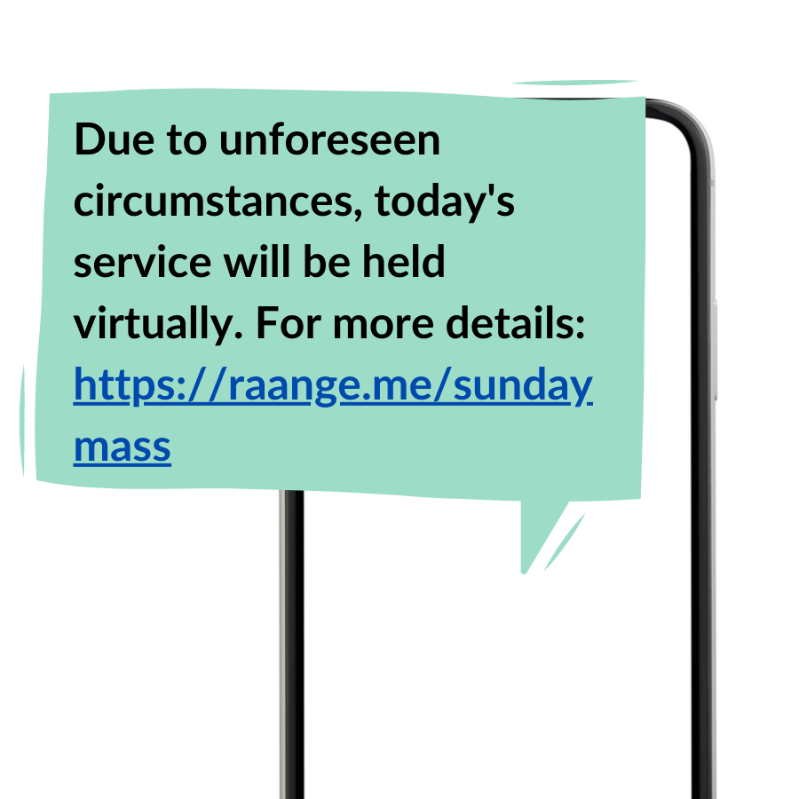 Raange | Church Texting Service | Urgent Message Phone Image