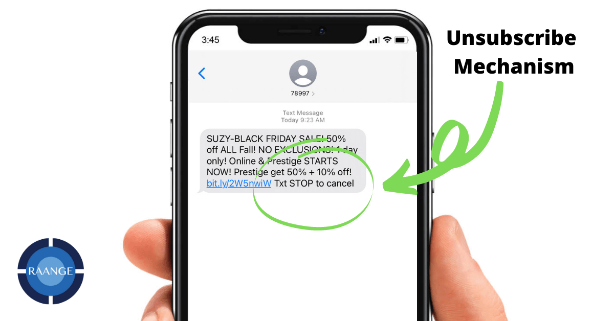 Raange SMS Text Unsubscribe Mechanism